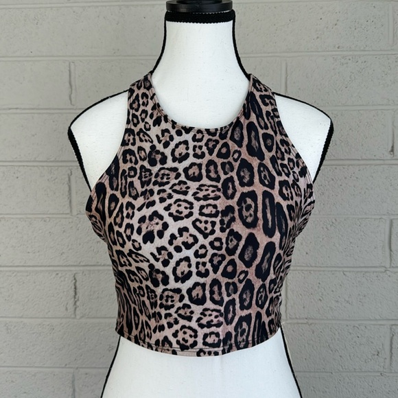 NWT FP Movement x Onzie Peek-a-Boo Racer Bra in Leopard Print, L - Picture 1 of 10